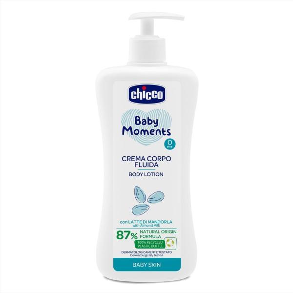 CHICCO Mléko tělové s dávkovačem Baby Moments 87% přírodních složek 500 ml