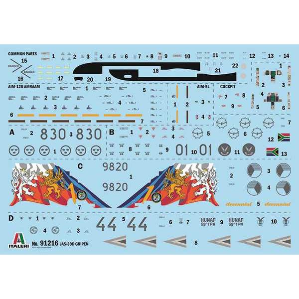 Model Kit letadlo 91216 - JAS-39 Twin Seater (1:72) (obrázek 3)