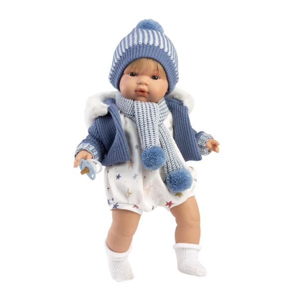 Llorens 38573 SASHA - realistická panenka se zvuky a měkkým látkovým tělem - 38 cm