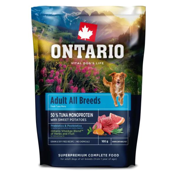 Vzorek Ontario Adult All Breeds Monoprotein Tuna & Sweet Potatoes 0,1kg