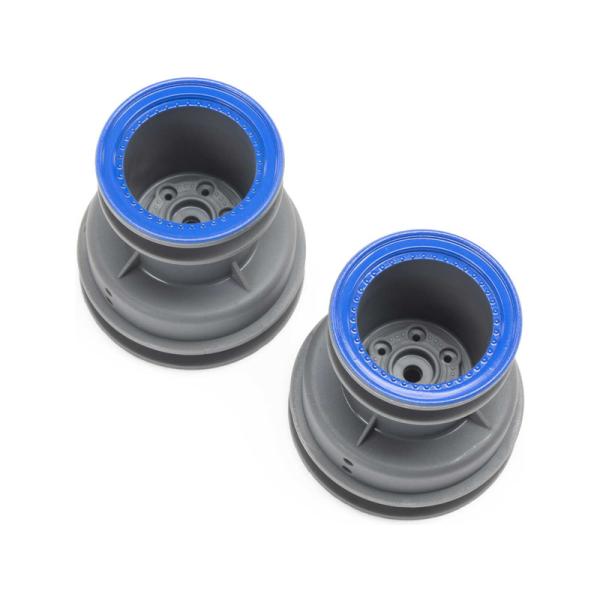 Disco ruota Losi MT grigio chiaro, blu beadlock (2): Mini LMT