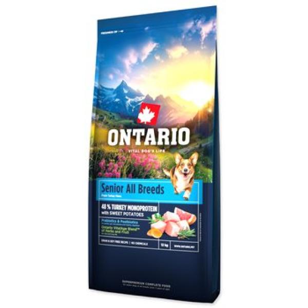 Krmivo Ontario Senior All Breeds Monoprotein Turkey & Sweet Potatoes 12kg (obrázek 8)