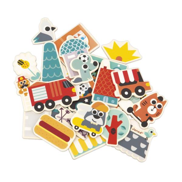 Janod Dřevěné magnetky Ve městě 24 ks (obrázek 3)
