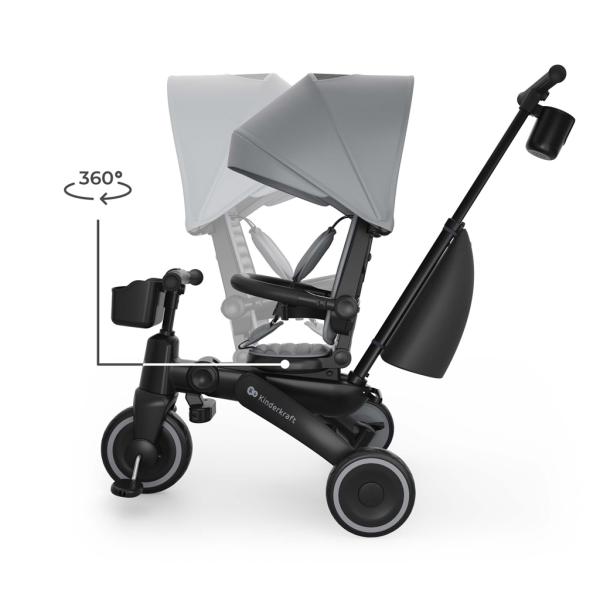 KINDERKRAFT Tříkolka Jazz 3 Grey, 9m+ (obrázek 6)