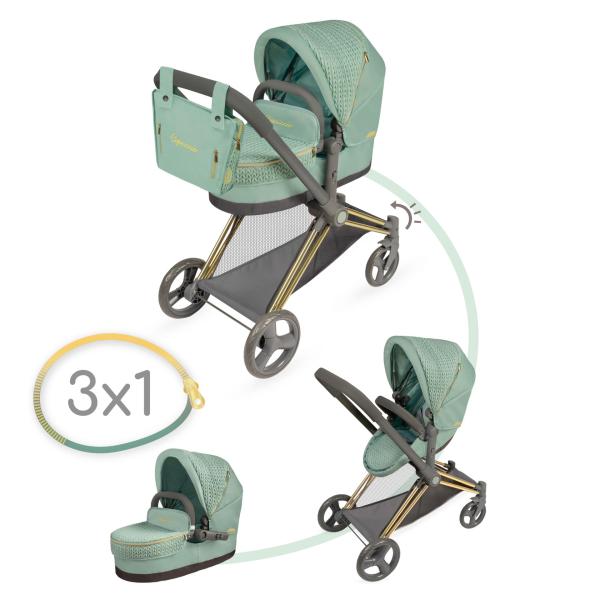 DeCuevas 81773 Skládací kočárek pro panenky 3 v 1 s taškou Capriccio 2025 - 73 cm (obrázek 5)