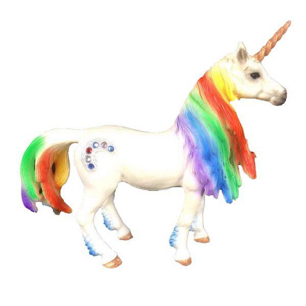 Figurka Jednorožec s duhovou hřívou 13 cm