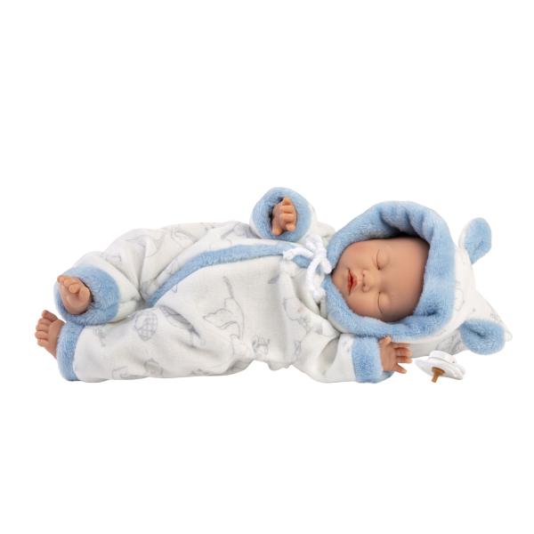 Llorens 63311 LITTLE BABY – spící realistická panenka miminko s měkkým látkovým tělem – 32
