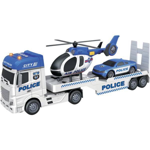 CITY SERVICE CAR - 1:12 Policejní tahač s vrtulníkem a autem