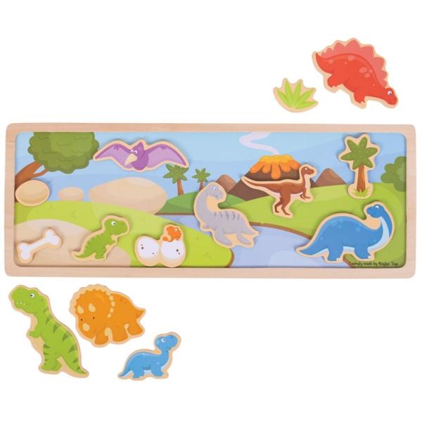 Bigjigs Toys magnetické puzzle dinosaurus