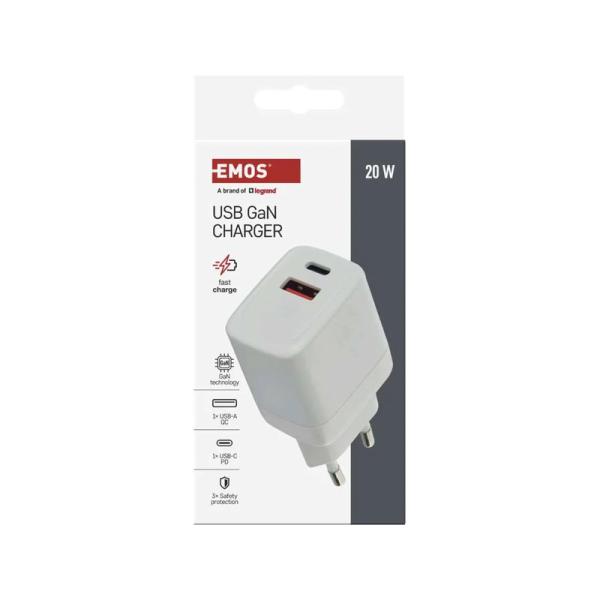 Síťový USB adaptér (zdroj) GaN PD 20W