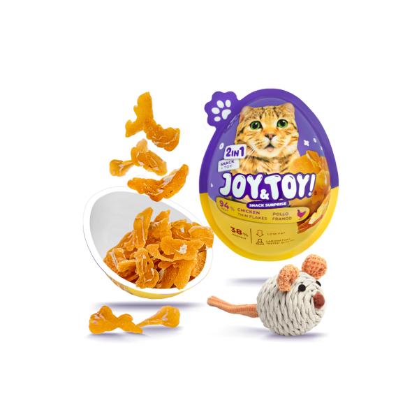 JOY&TOY! Vajíčko pro kočky s překvapením Thin Flakes - kuřecí masíčko (obrázek 3)