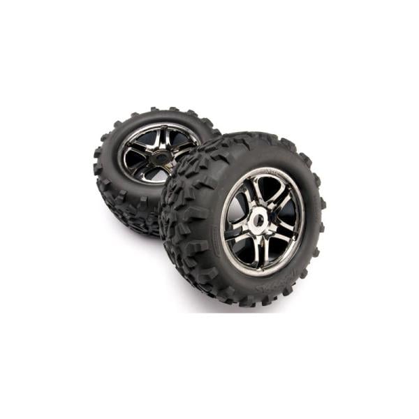 Traxxas kolo 3.8", disk Split Spoke černý chrom, pneu Maxx (2)