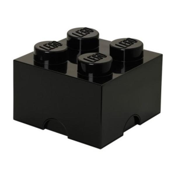 Lego Storage Brick 4 Knobs Nero - Scatola Portaoggetti Impilabile 5,6 L – Contenitore In Plastica Con Coperchio, Organizer Per Scrivania E Giocattoli-image