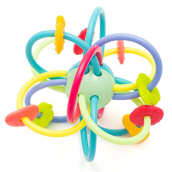 Silikonovo-plastové kousátko s chrastítkem Baby Mix