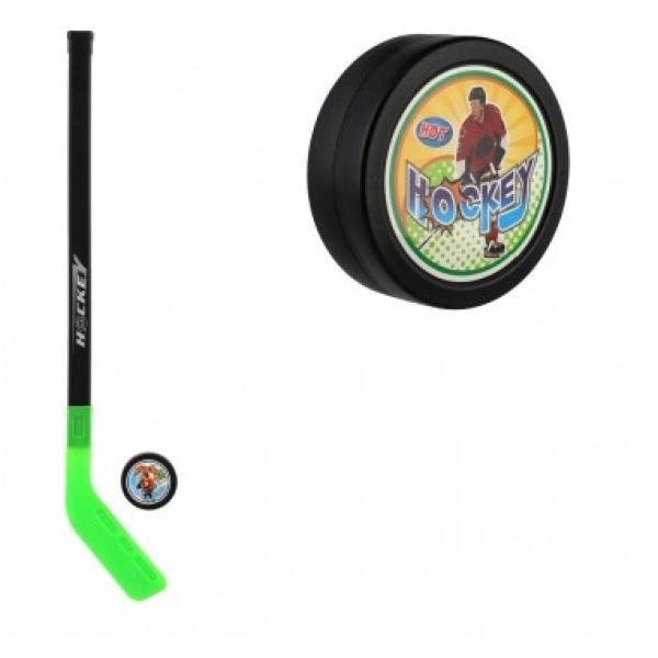 Hokejka s pukom plast 74cm 2 farby