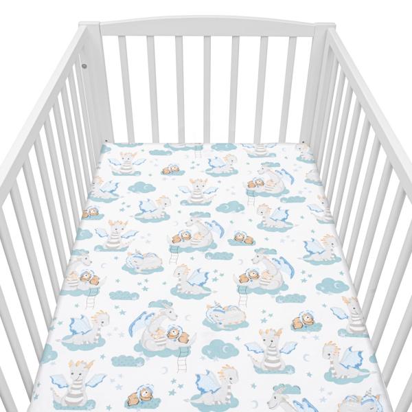 Bavlněné prostěradlo do postýlky New Baby Dráček 120x60 cm