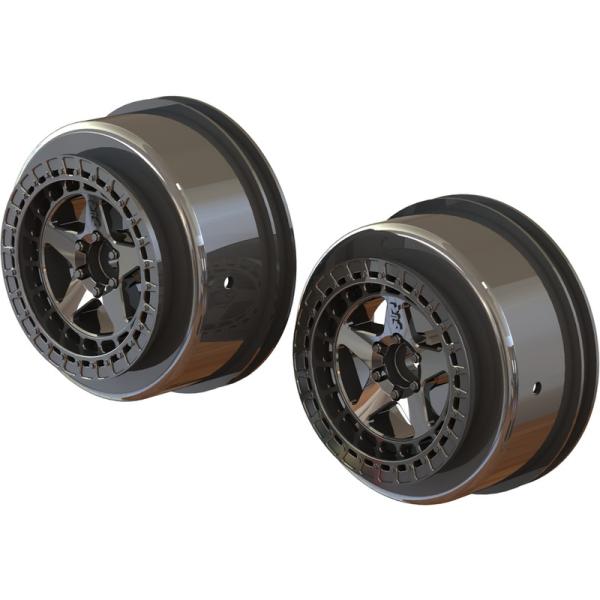 Arrma disk SC 2.2"/3.0" 14mm Hex čierny chróm (2)