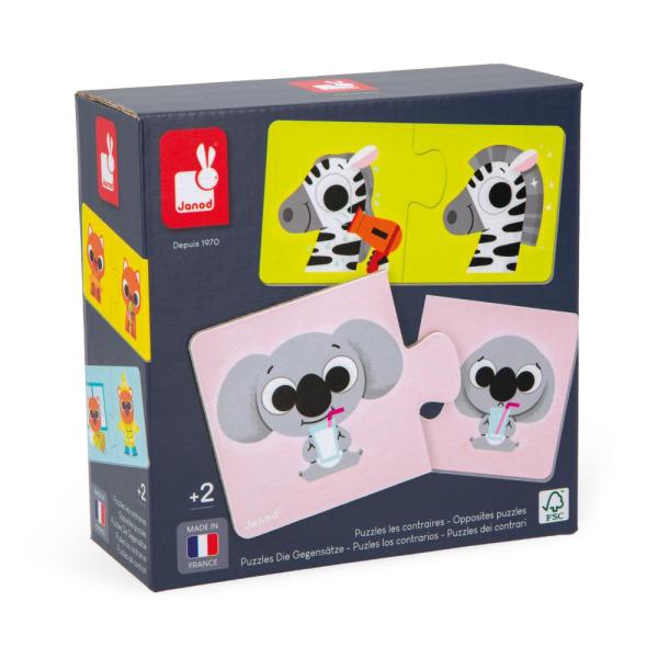 Janod Duonimo Puzzle Encuentra los opuestos animales 24 piezas
