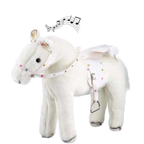 Götz poník pre bábiky do 50cm biely so zvukom