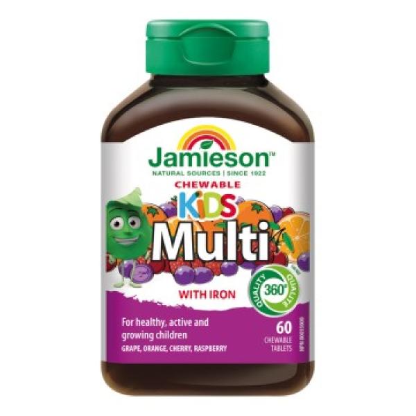 Jamieson Multi Kids multivitamínové tablety na cmúľanie pro děti 60tbl.