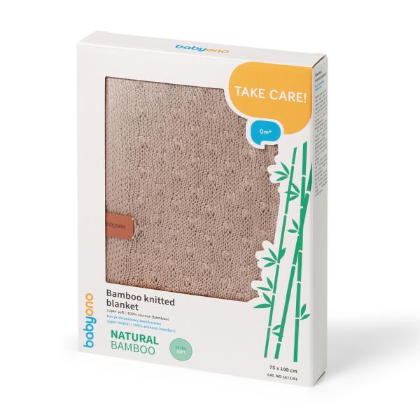 BABYONO Deka pletená bambusová Beige (obrázek 8)