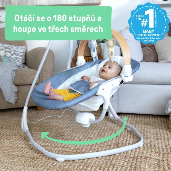 INGENUITY Houpačka houpající hudební Chambray 0m+, do 9 kg (obrázek 6)