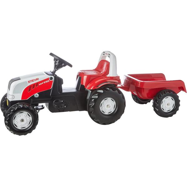 Rollytoys Šlapací traktor Rolly Kid Steyer s vlečkou-červený (obrázek 4)