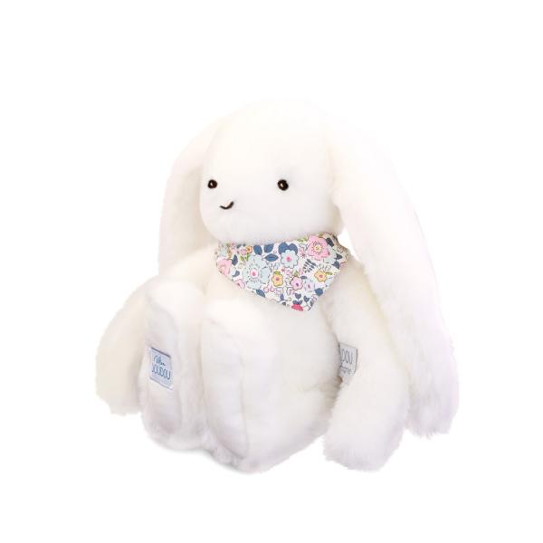 Doudou Plyšový zajíček s šátkem bílý 35 cm (obrázek 4)