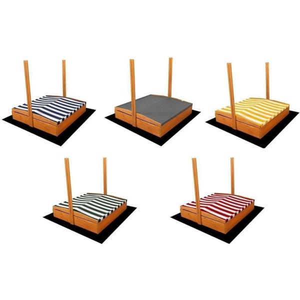 Dětské dřevěné pískoviště se stříškou Baby Mix 120×120 cm červeno-bílé