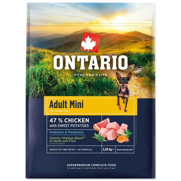 Krmivo Ontario Adult Mini Chicken & Sweet Potatoes 2,25kg (obrázek 3)