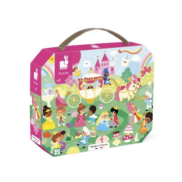 Janod Puzzle v kufříku Princezny 36 ks