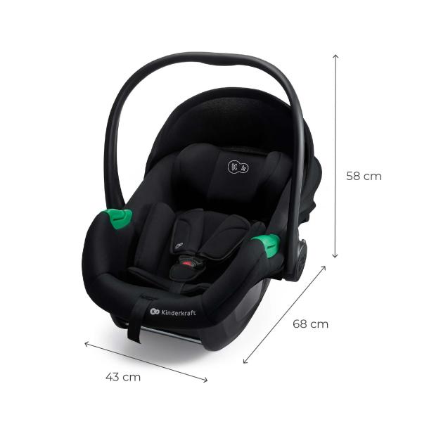KINDERKRAFT Autosedačka Mink Pro 2 i-size (0-13 kg) a základna Mink FX 2 Black