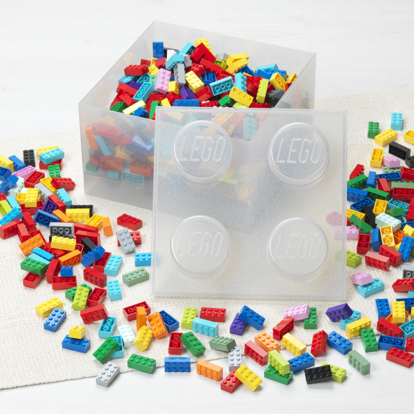 LEGO úložný box 4 s víkem - třpytivá průhledná (obrázek 3)