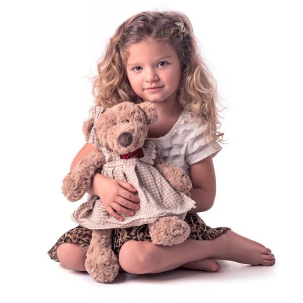 Lumpini Medvěd Lumpinka v šatech – karo, střední 43 cm