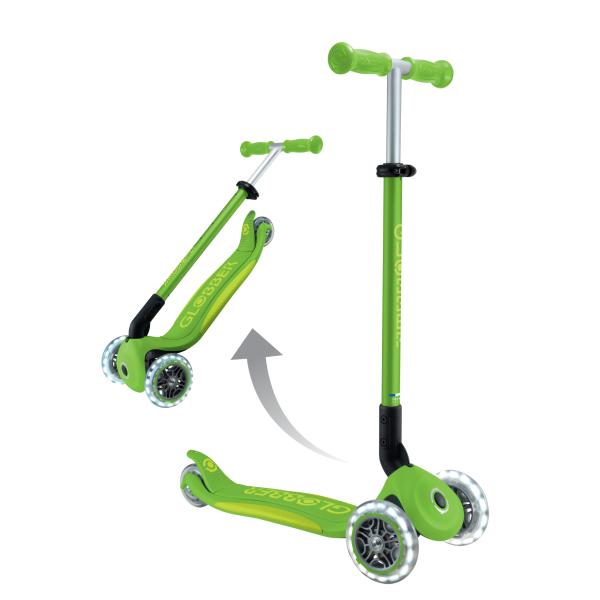 Globber dětská skládací koloběžka Elite Lights Apple Green (obrázek 9)
