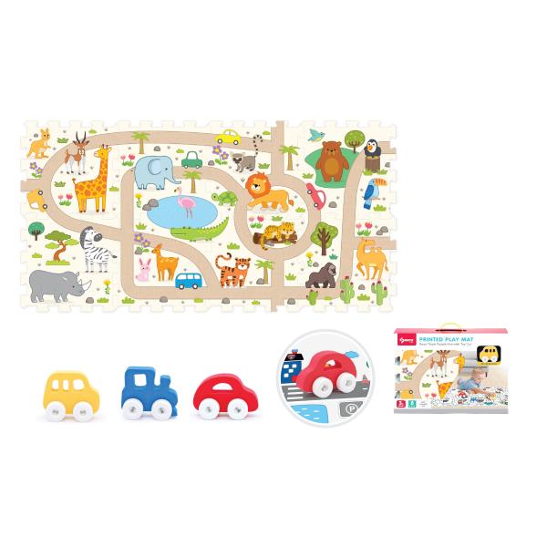 Mäkké bloky s autíčkom safari 8ks