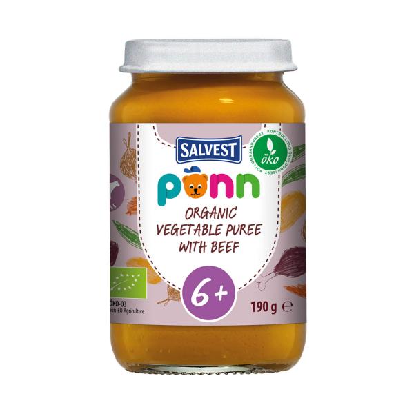 Salvest PONN BIO Hovězí maso se zeleninovým pyré (190 g)