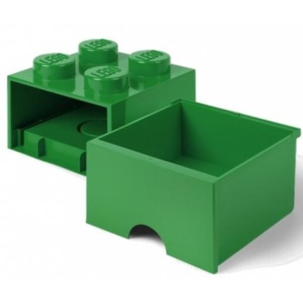LEGO® úložný box 4 - se zásuvkou tmavě zelená 250 x 250 x 180 mm (obrázek 3)