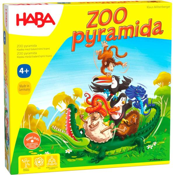 Haba Společenská hra pro děti na rozvoj motoriky ZOO pyramida SK CZ verze