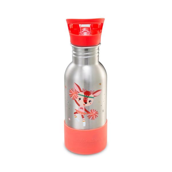 Lilliputiens Borraccia Per Bambini In Acciaio Inox 600Ml, Wonder Stella, Con Cannuccia E Base In Silicone Antiurto, Ottima Per La Scuola, Il Picnic E Le Passeggiate, Dai 2 Anni, 84471-image