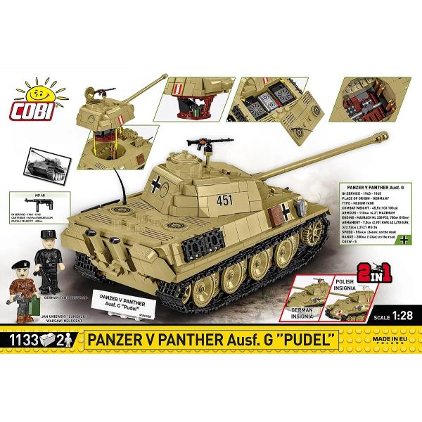Cobi II WW Panzer V Panther Ausf. G "Pudel", 1:28, 1133 k, 2 f (obrázek 9)