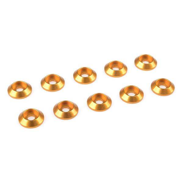 Lavare per metà. testa M3 / 10mm alluminio oro (10)