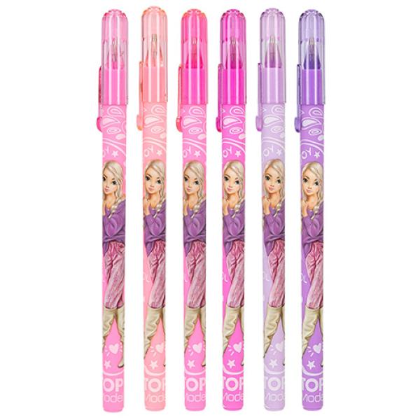 Top Model Sada gelových tužek, 6 barev, odstíny růžové a fialové
