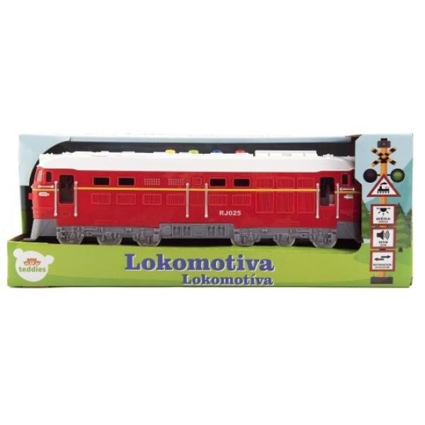 Lokomotiva/Vlak červená plast na baterie se zvukem se světlem (obrázek 3)