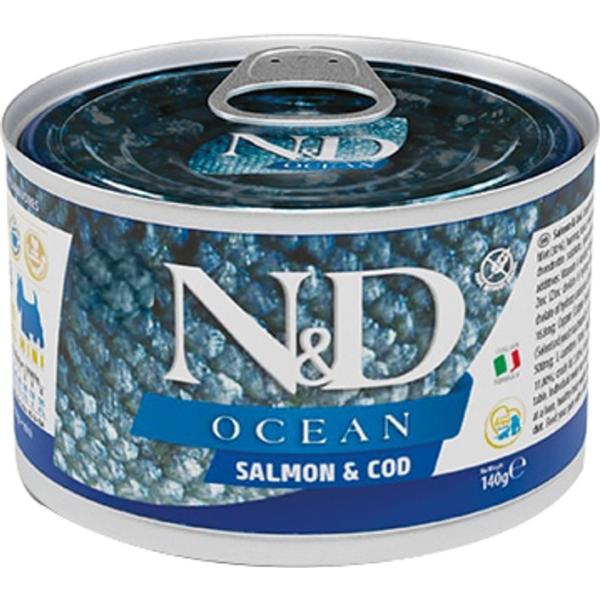 KONZERVA N&D DOG OCEAN SALMON & CODFISH 140g