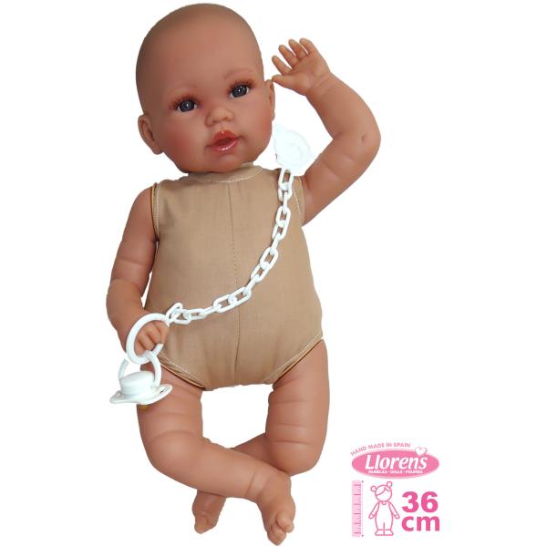Llorens 636P NEW BORN 2 v 1 - realistická panenka miminko se zvuky a měkkým látkovým tělem