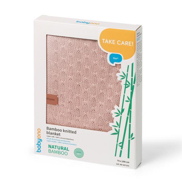 BABYONO Deka pletená bambusová Pink (obrázek 9)