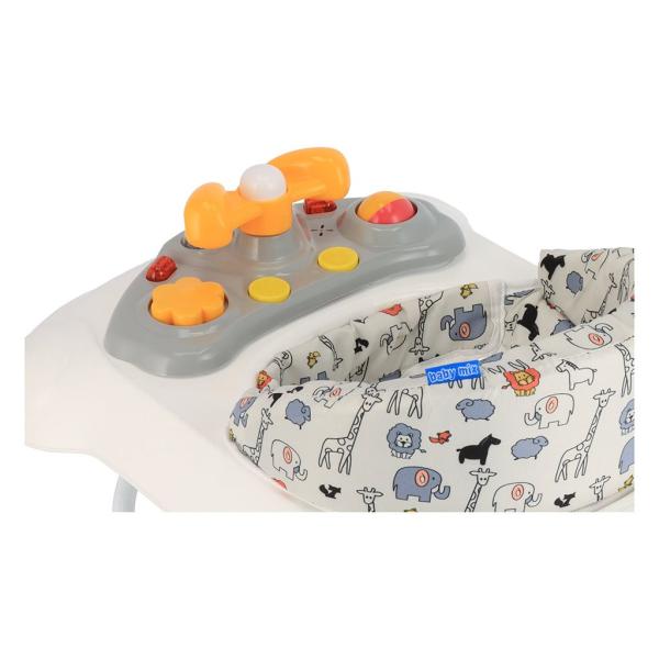 Dětské chodítko Baby Mix s volantem a silikonovými kolečky cappuccino (obrázek 6)