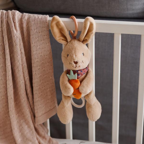 BABYONO Hračka hudební na C-kroužku Rabbit Karo 0m+ (obrázek 3)