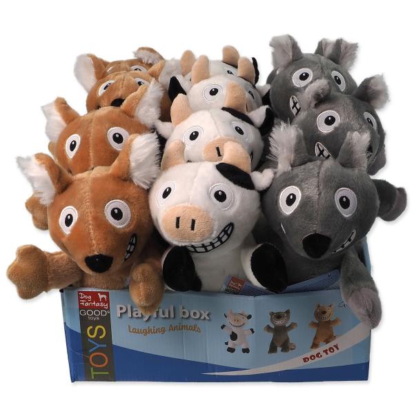 Hračky Dog Fantasy Playful Box Laughing zvířátka pískací a šustící ocas mix 29cm 18ks (obrázek 4)